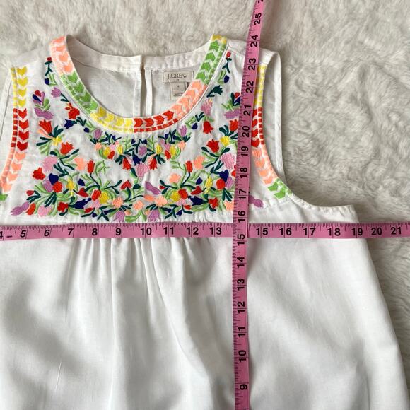 J. Crew Floral Embroidered Tank Top Size 6 - Picture 3 of 7